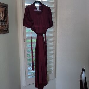 JustFab Deep Burgundy Long Sleeve Dress